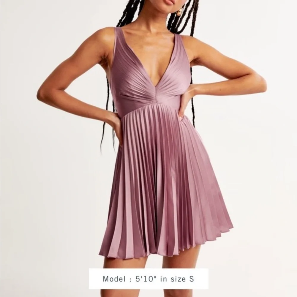Abercrombie & Fitch Dusty Rose Satin Mini Dress - Picture 1 of 4